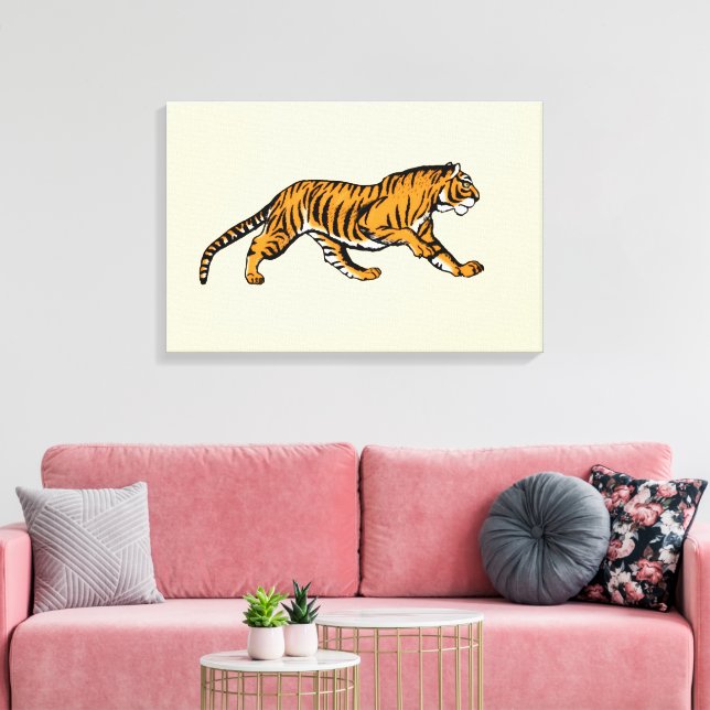 Brülle! Ich bin ein Tiger!  Leinwanddruck (Insitu (Wohnzimmer))