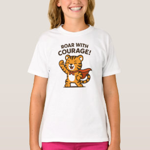Brülle mit Mut Süßes Orange-Tiger-Design T-Shirt