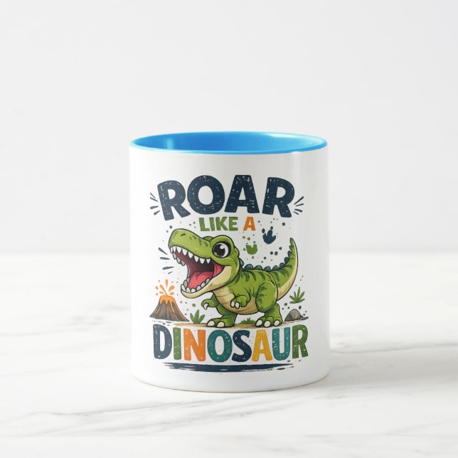 Brülle wie ein Dinosaurier Becher Tasse (Zentrum)