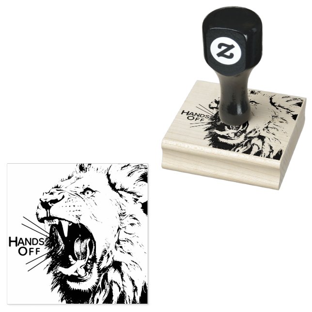 Brüllen des Löwen Hände weg  Gummistempel (Stempel)