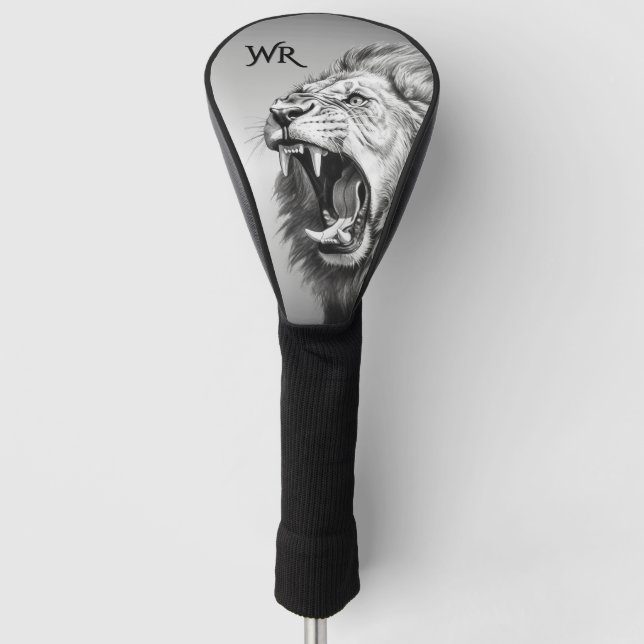 Brüllen des Löwen Persönliche Initialen  Golf Headcover (Vorderseite)