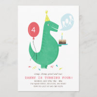 Brüllen-Geburtstags-Party Einladung T Rex