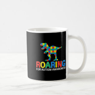 Brüllend für Autismus-Bewusstsein T-Rex Dinosaurie Kaffeetasse