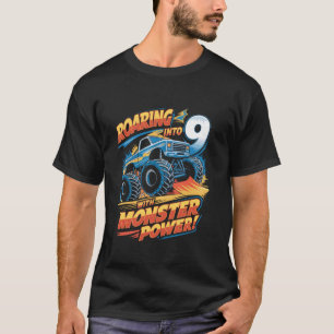 Brüllend in 9 Motor Lastwagen 9. Geburtstag Monste T-Shirt