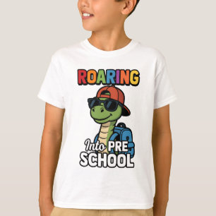 Brüllend in den Kindergarten Lustiger Dinosaurier T-Shirt