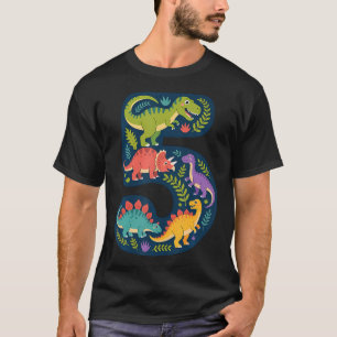 Brüllend in die 5 Fünf Jahre alte Dinosaurier-Gebu T-Shirt
