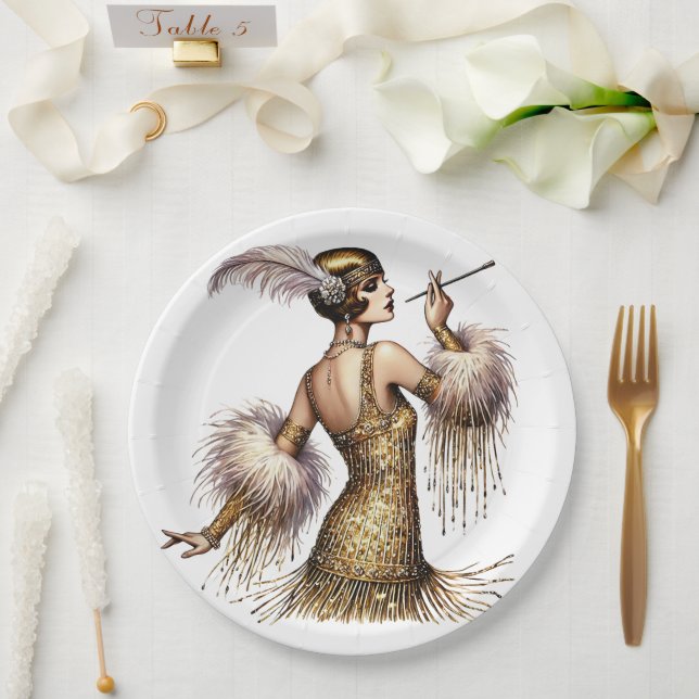 Brüllende Zwanziger  Pappteller (Hochzeit)