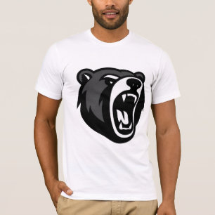 Brüllender Bären-Gesicht Grafik Weiß T-Shirt