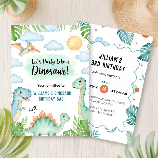 Brüllender Dinosaurier-Geburtstag Einladung (Von Creator hochgeladen)