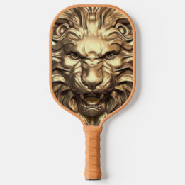 Brüllender goldener Löwenkopf. Personalisieren Pickleball Schläger