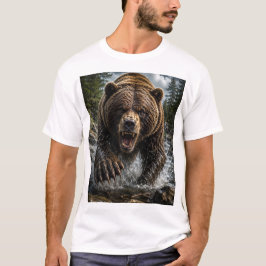 Brüllender Grizzlybär – Hyperrealistische 3D-Darst T-Shirt