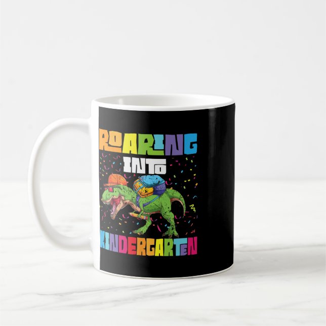 Brüllender Kindergarten Dinosaurier T Rex Zurück z Kaffeetasse (Links)