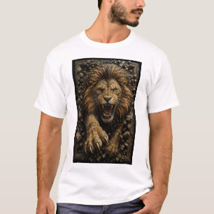 Brüllender Löwe – 3D-Mikromosaik  T-Shirt