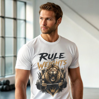 Brüllender Löwe beherrscht das Gewichte-Training F T-Shirt