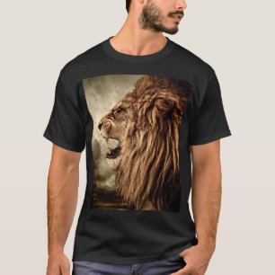 Brüllender Löwe: Majestätische Vintage-Kunst. T-Shirt