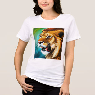 Brüllender Löwe Seitenportrait-57566 Tri-Blend Shirt