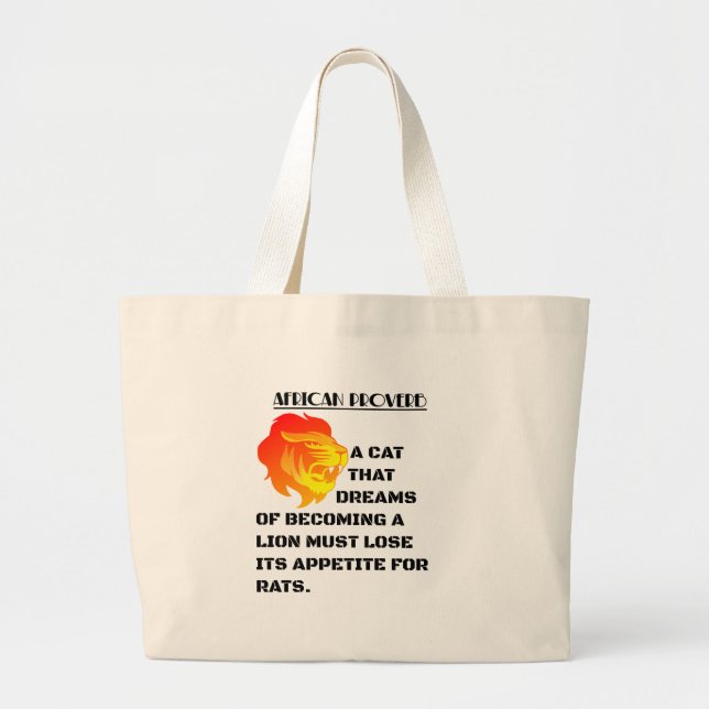 Brüllender Löwenkopf Jumbo Stoffbeutel (Vorne)