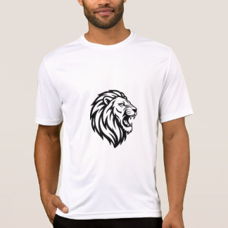 Brüllender Löwenkopf Stammes-Tattoo-Linienkunst-Ve T-Shirt