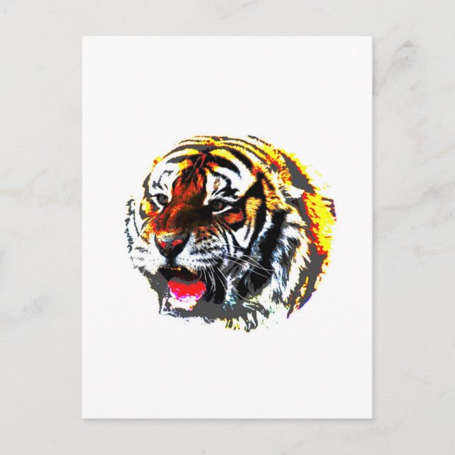 Brüllender Tiger Postkarte (Vorderseite)