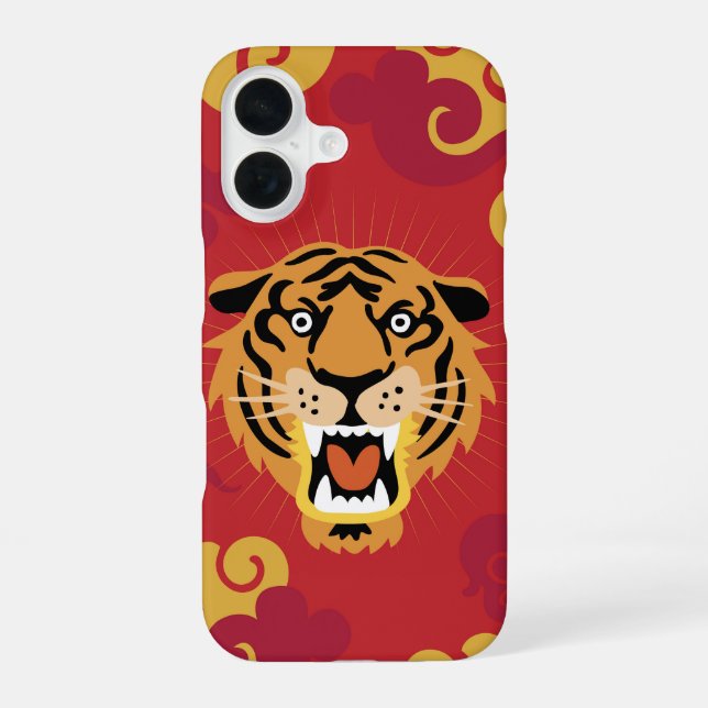 Brüllender Tiger Ruhm iPhone 16 Hülle (Rückseite)