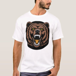 Brüllendes Bärenkraft-Emblem T-Shirt