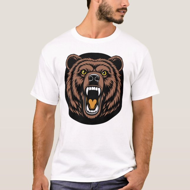 Brüllendes Bärenkraft-Emblem T-Shirt (Vorderseite)