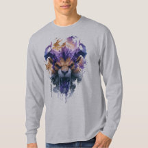 Brüllendes Fantasy-Löwen-Langarmshirt