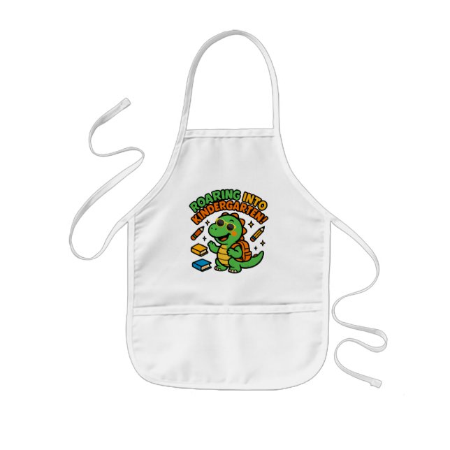 Brüllendes Kindergarten-Dinosaurier-T-Shirt Kinderschürze (Vorne)