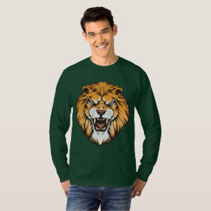 Brüllendes Löwe Grafik Langarmshirt T-Shirt