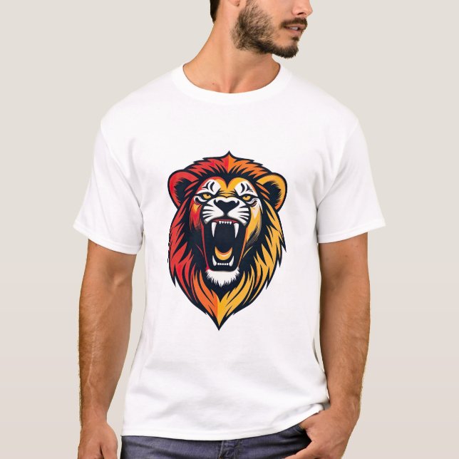 Brüllendes Löwen-Emblem T-Shirt (Vorderseite)