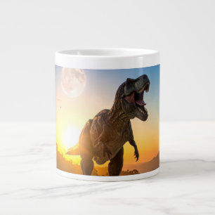 Brüllendes T-Rex-Dinosaurier-Abenteuer-Design Jumbo-Tasse