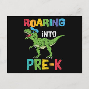 Brüllendes Vorschul-Rückkehr-zur-Schule T-Rex Dino Postkarte