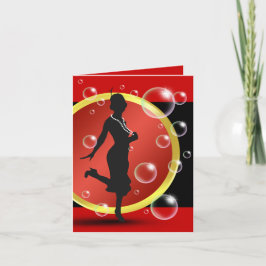 Brüllendes Zwanzigerjahre Prallplatten-Mädchen Dankeskarte