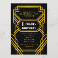 Brüllenzwanziger jahre Geburtstags-Einladung