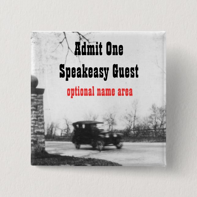 Brüllenzwanziger jahre Party-Namen-Umbau Button (Vorderseite)