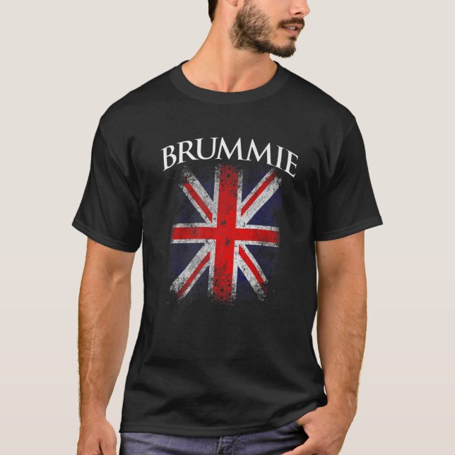 Brummie Vintag Retro British Flag Funny T-Shirt (Vorderseite)