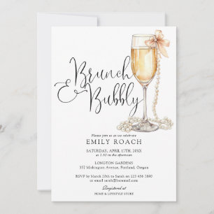 Brunch And Bubbly QR-Code Junggesellinnenabschied Einladung