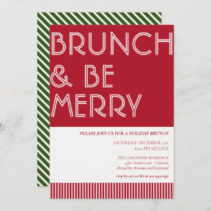 Brunch & Be Merry Green Red Christmas Brunch Einladung