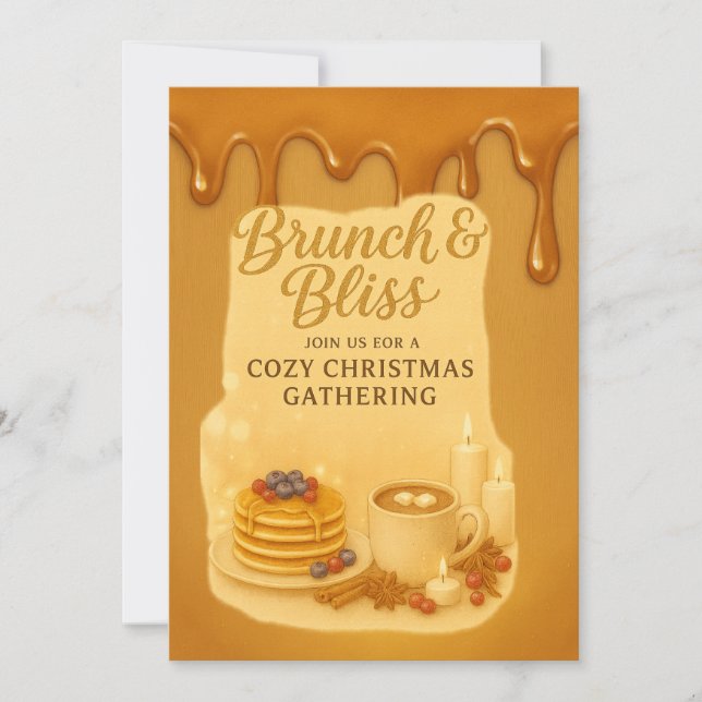 Brunch & Bliss Cozy Christmas Gathering Invitation Einladung (Vorderseite)