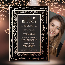 Brunch Brautparty Custom Botanic Black Folieneinladung