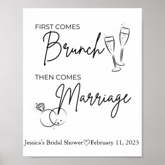 Brunch Brautparty-Schild Poster