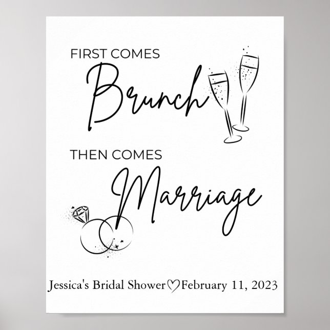Brunch Brautparty-Schild Poster (Vorne)