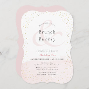 Brunch & Bubble Blush Pink x Gold Brautparty Einladung