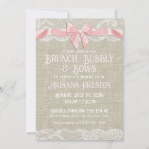 Brunch Bubbly and Bows Baby Shower Einladung