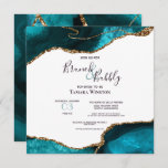 Brunch Bubbly Aquamarin Gold Glitzer Agate Dusche Einladung<br><div class="desc">Dieses elegante abstrakte,  aquamarine Blau- und Goldbrunch und die Brautdusche laden zu einem aquamarinen blauen Treiben mit goldenem Glitzer und trendigem handgeschriebenem Drehbuch ein. Einfache Anpassung mit eigenen Brautparty-Informationen. Das ist ideal für die Hochzeit im Sommer,  Frühling,  Herbst oder Winter. Zurück hat das gleiche schöne aquamarine und goldene Zeitalter.</div>