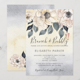 Brunch & Bubbly Aquarell Brautparty Einladung