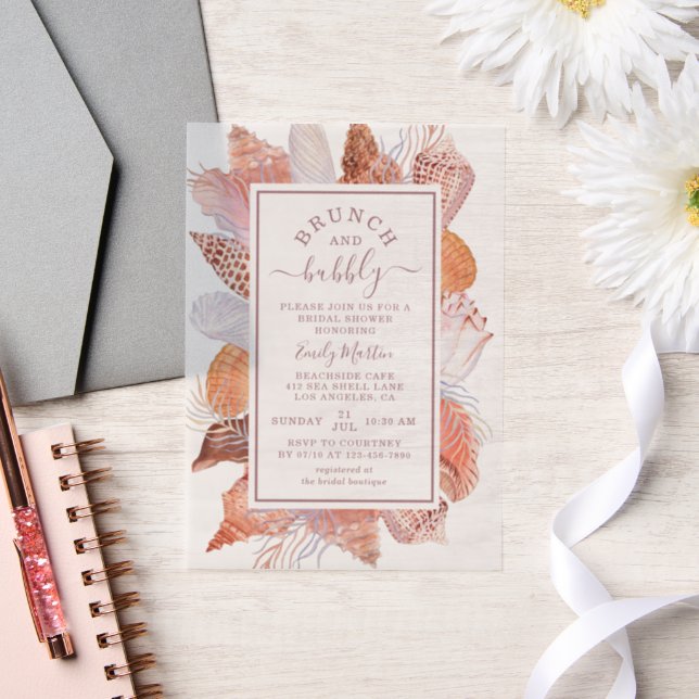 Brunch & Bubbly Beach Seashells Brautparty (Hochzeit)