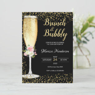 Brunch & Bubbly Birthday Floral Einladung