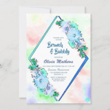 Brunch & Bubbly Blue Watercolor Floral