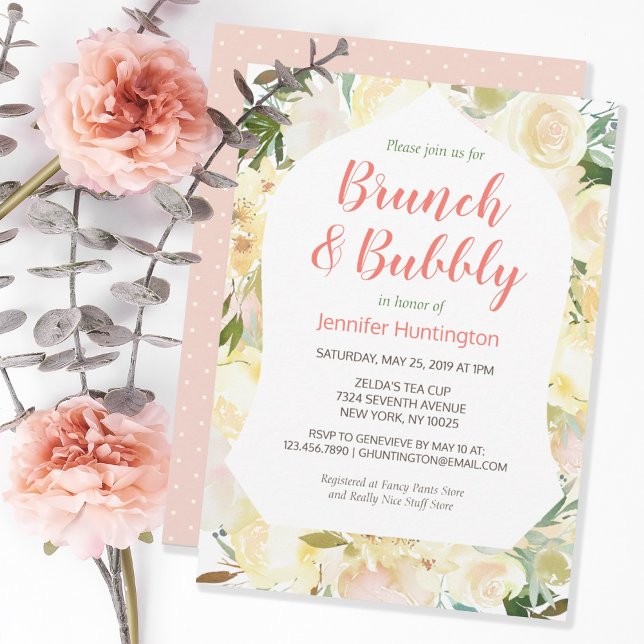 Brunch & Bubbly Boho Bridal Dusche Einladung (Von Creator hochgeladen)
